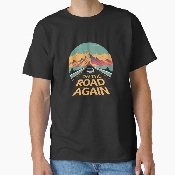 On the Road Again – Retro Mountain Adventure Art Reloaded Premium Classic T-Shirt for Sale by falcon88