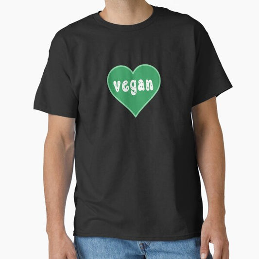 "Vegan, Green Heart" Classic T-Shirt for Sale by jeallan