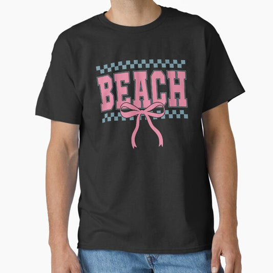 Beach Babe Checkered Coquette Bow Summer Vacation Girls Classic T-Shirt for Sale by MOHITSALVI