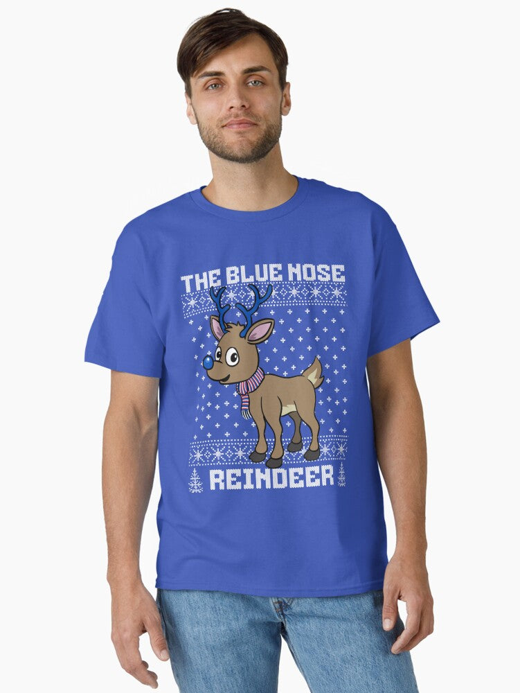 Blue Nose Reindeer Rangers Birmingham Everton FC Ugly Christmas Sweater Football XMas Classic TShirt T-Shirt | High-Quality Print | Perfect Holiday Gift