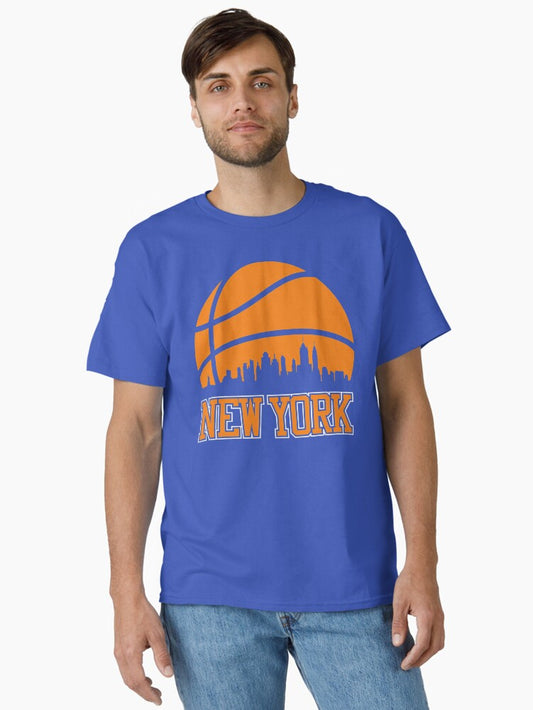 Retro Knicks Basketball New York City Skyline Classic T-shirt | Trendy Graphic Tee | Casual Unisex T-shirt