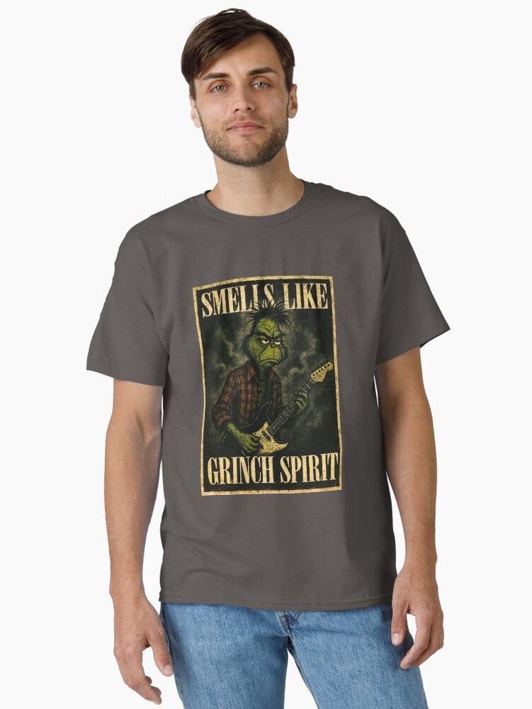 Smells Like Grinch Spirit Funny Grinch Rock Parody Classic TShirt T-Shirt | Best-Selling Design | Great For Christmas Season