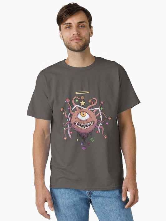 Beholder Christmas Tree Monster Dungeons and Dragons Classic TShirt T-Shirt | Best-Selling Design | Great For Christmas Season