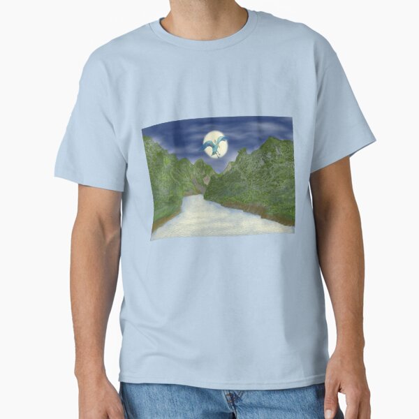 "A bird and snowy valley at night " Classic T-Shirt for Sale by greenPQBstudio