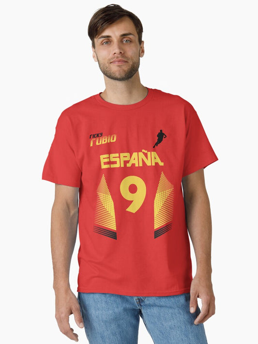 Ricky Rubio Retro Spain Euro National Basketball Fan Art Classic T-shirt | Trendy Graphic Tee | Casual Unisex T-shirt