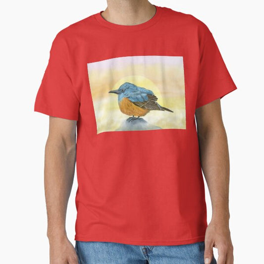 "Adorable blue bird and the sea of clouds " Classic T-Shirt for Sale by greenPQBstudio