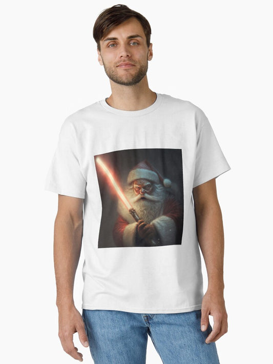 Santa with a Laser Sword Classic TShirt T-Shirt | Top Trending Graphic | Perfect For Daily Wear