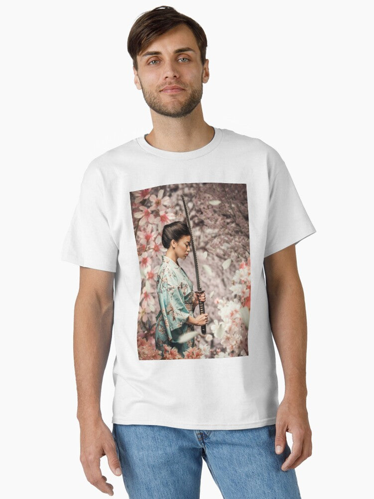Samurai Sakura Classic T-shirt | Trendy Graphic Tee | Casual Unisex T-shirt