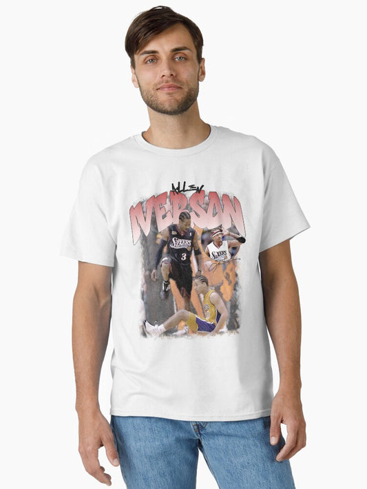 Allen Iverson Step Over Tribute Tee Never Satisfied Drop Classic T-shirt | Trendy Graphic Tee | Casual Unisex T-shirt