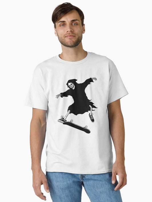 Grim Reaper Skateboarding Classic T-Shirt T-Shirt | Premium Graphic | Great Gift Idea