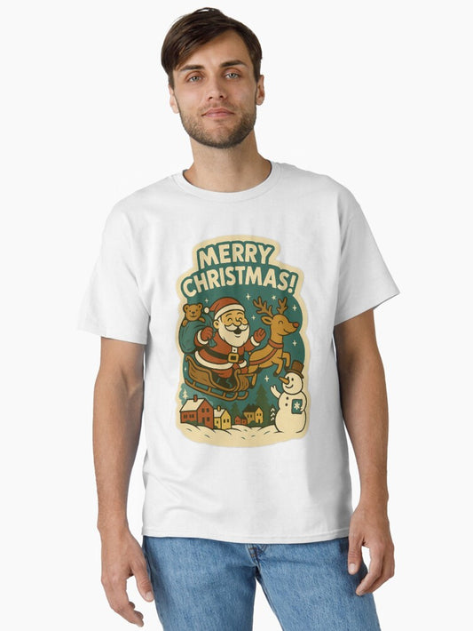 Merry Christmas Retro Polish Poster Style Classic TShirt Poster | Holiday Edition | Trending Festive Apparel