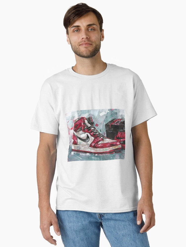 Nike Airjordan1 Chicago Shoebox Painting Classic T-shirt | Trendy Graphic Tee | Casual Unisex T-shirt