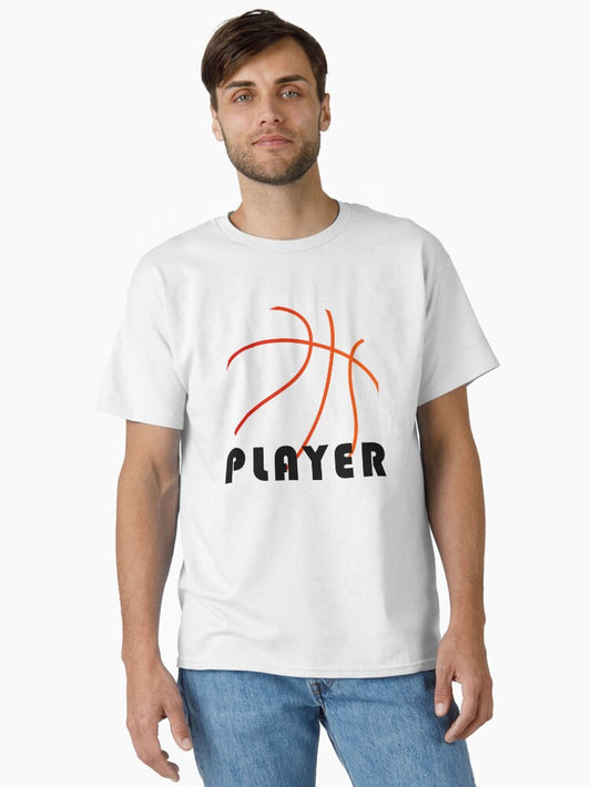 Basketball Player Mimimal Modern Black Design Classic T-shirt | Premium Basketball Jersey | Fan Edition Apparel