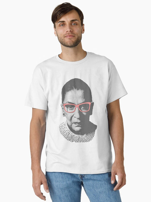 Ruth Bader Ginsburg RBG With Pink Glasses Classic T-Shirt T-Shirt | Best-Selling Artwork | Trending Now