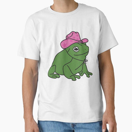 Frog With A Pink Cowboy Hat Classic T-Shirt for Sale by abigailwiley