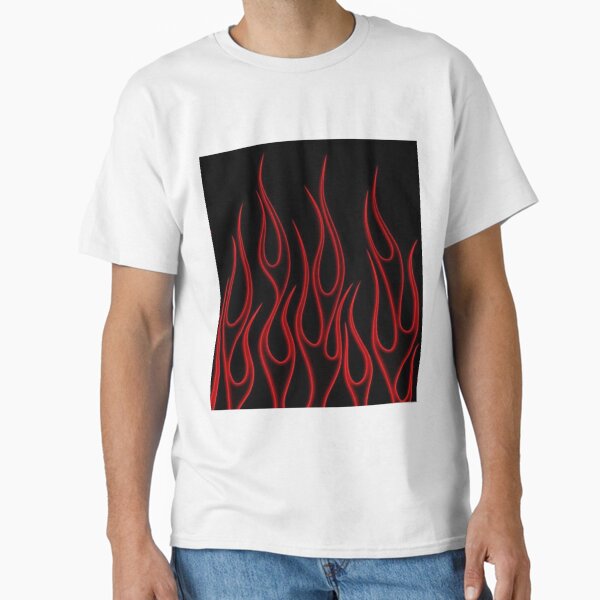 black & red flames Classic T-Shirt for Sale by sqftv