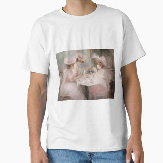Coquette aesthetic vintage painting of a three women having tea Classic T-Shirt by CoquetteArt