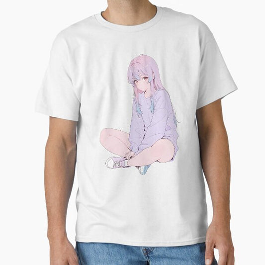 "kawai anime girl lofi " Classic T-Shirt for Sale by DarfCvr
