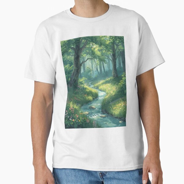 "Dreamy Anime Nature Scene | Forest Art" Classic T-Shirt for Sale by SunnyIris