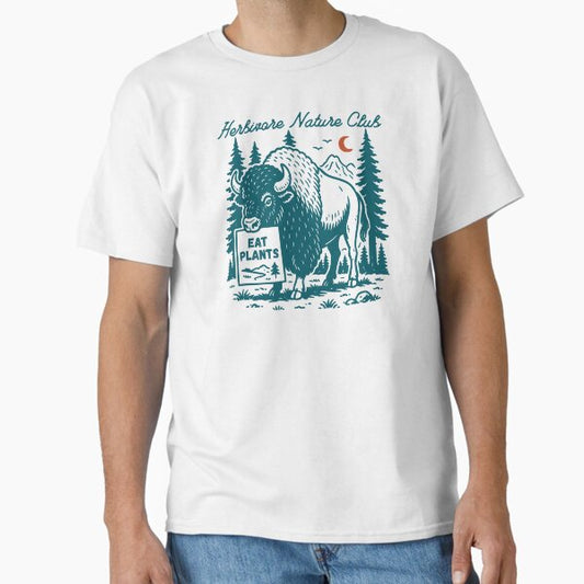 Herbivore Nature Club – Eat Plants | Vegan Bison Outdoor Camping & Hiking Design Classic T-Shirt for Sale by VegancoreGoods