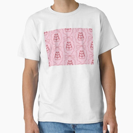 Blush Pink Coquette Bows & Cakes Classic T-Shirt for Sale by newburyboutique