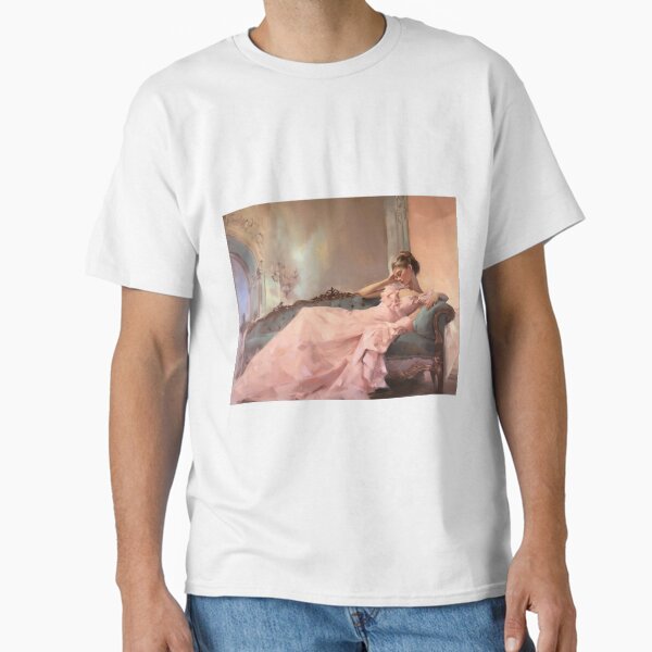 Coquette aesthetic vintage painting of a languid woman Classic T-Shirt by CoquetteArt