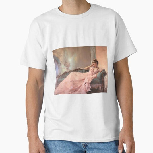Coquette aesthetic vintage painting of a languid woman Classic T-Shirt by CoquetteArt