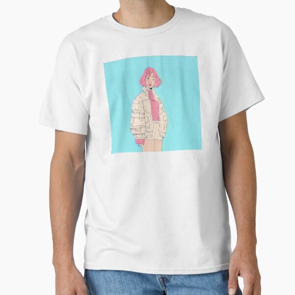 "Japanese anime hipster girl with pink hair wearing baggy jacket" Classic T-Shirt for Sale by MindChirp