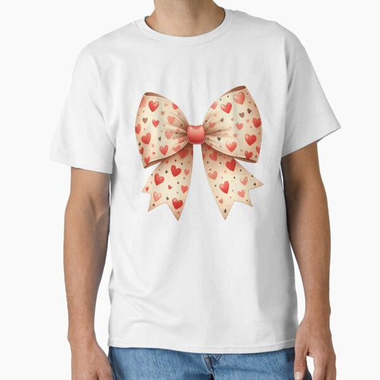 Cute Red Coquette Bow, Valentines Classic T-Shirt for Sale by stylishdzign