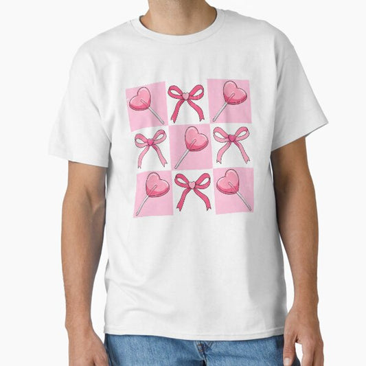 Checked Candy Heart Coquette, Valentine Classic T-Shirt for Sale by Yurlovoleg