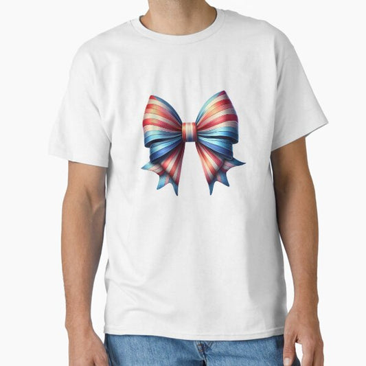 Coquette American Bow, 4th of July, Aesthetic Bow,America Flag Classic T-Shirt for Sale by stylishdzign