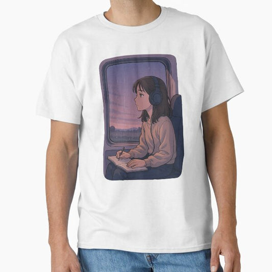 "Rainy Day Lo-fi Anime Girl" Classic T-Shirt for Sale by A-ATees