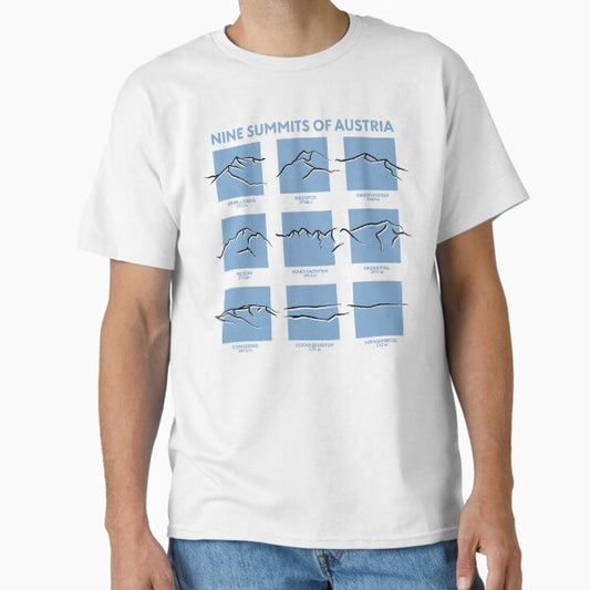 Nine summits of Austria. Blue. Classic T-Shirt for Sale by sarokatha