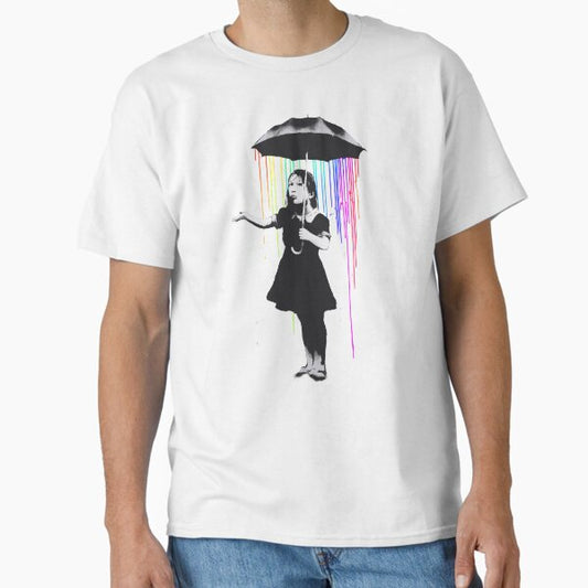 Umbrella Girl Colorful - Banksy Classic T-Shirt for Sale by WE-ARE-BANKSY