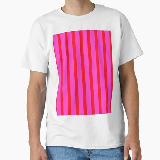 Minimalist Pink and Red Stripes  Classic T-Shirt for Sale by OneThreeSix