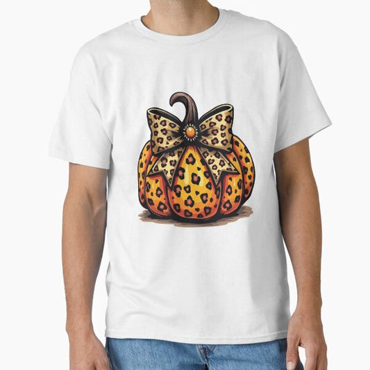 Leopard Pumpkin Coquette Bow Classic T-Shirt for Sale by BrownHorse90s