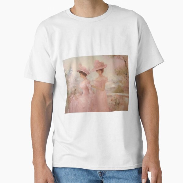 Coquette aesthetic vintage painting of a two women Classic T-Shirt by CoquetteArt