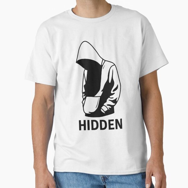 Hidden Minimal hoodie Tshirt Design Classic T-Shirt for Sale by pixelrealmJL