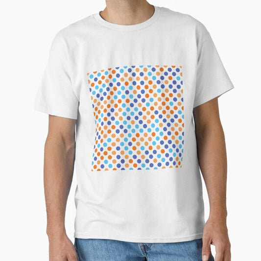 Preppy 1980s Retro Blue Orange Turquoise Polka Dots Classic T-Shirt for Sale by IamTrending