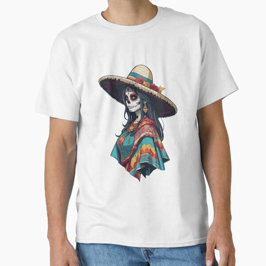 Iconic Sugar Skull Mexico Skull Streetwear Classic T-Shirt by LuminOrb