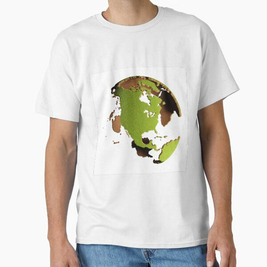 "Green World - Planet earth covered with grass" Classic T-Shirt by AndreasPrott