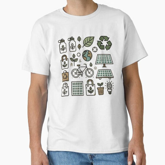 "Eco-Friendly Icons for Daily Habits" Classic T-Shirt for Sale by WildVista