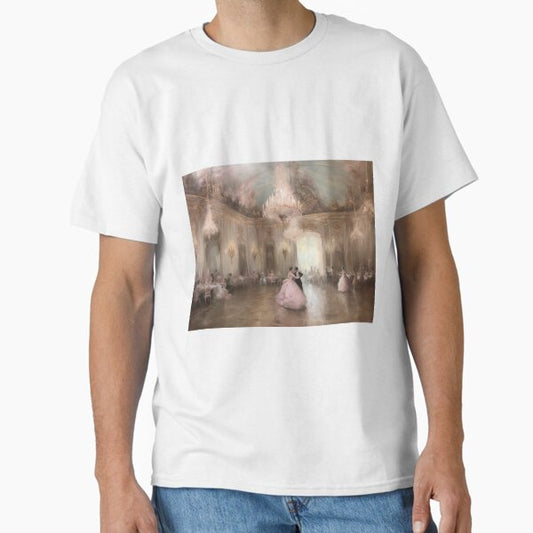 Coquette aesthetic vintage painting of an old pink ballroom Classic T-Shirt for Sale by CoquetteArt