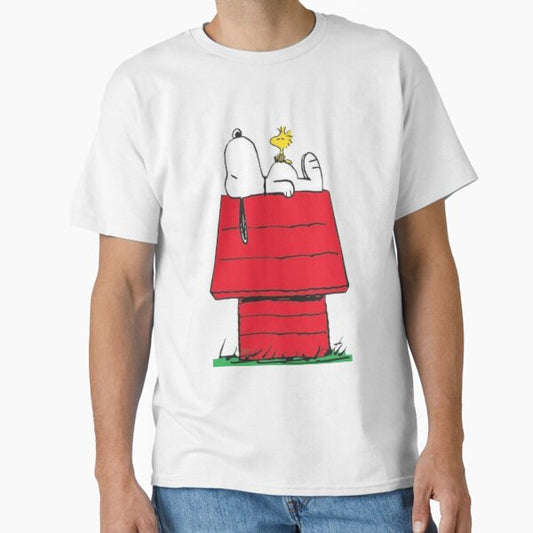 "Snoopy & Woodstock – Chill on the Doghouse Roof" Classic T-Shirt for Sale by moroingo