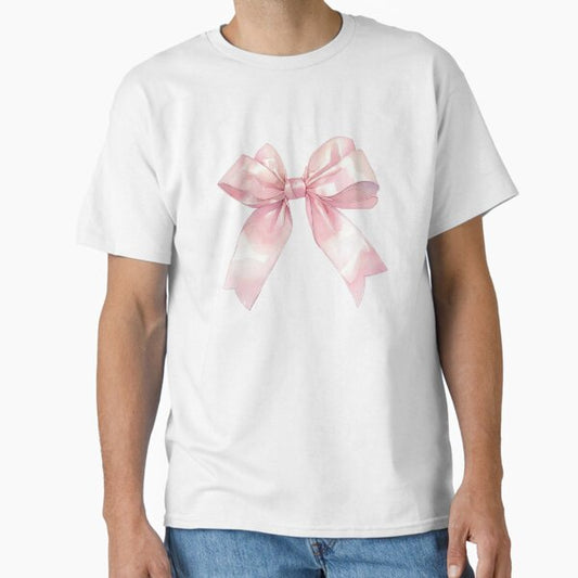 Coquette Aesthetic Pink Bow Sticker Classic T-Shirt for Sale by olivialontini