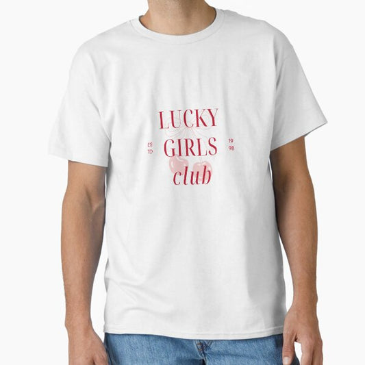 Lucky Girls Club | Lucky You Coquette Cherry Coquette Aesthetic Messy Coquette Cute Apartment Decor Classic T-Shirt for Sale by dreamgirlstudio