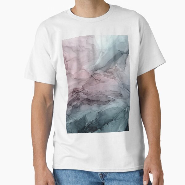 Mauve Blush & Stormy Blue Flow Abstract 1 Classic T-Shirt for Sale by LSchulz19