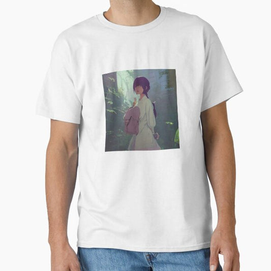 "Aesthetic Lofi Anime Illustration with Girl ‘Girl with Backpack’" Classic T-Shirt for Sale by AVBDesigns20