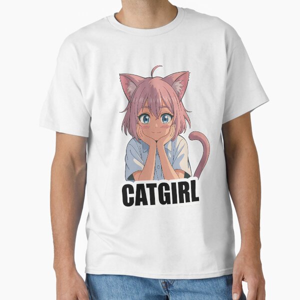 "Cute Cat Anime Girl Portrait" Classic T-Shirt for Sale by SakuraHaven