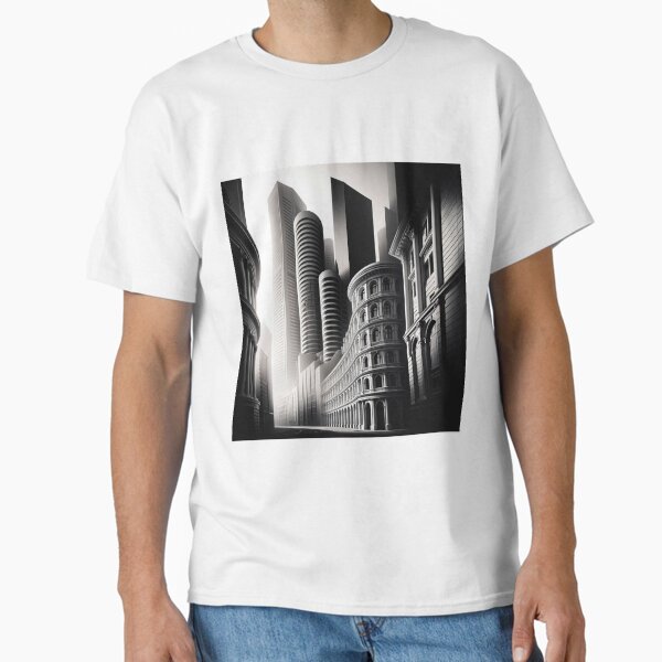 Modern Meets Historic Urban Architecture in Black and White Classic T-Shirt for Sale by BestArtByArvind